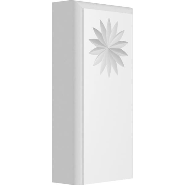 Ekena Millwork Standard Foster Flower Plinth Block With Rounded Edge, 2 1/2"W x 5"H x 1"P PBP025X050X100FOS11 - main